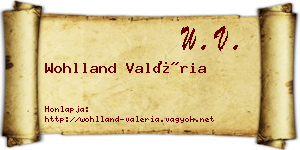 Wohlland Valéria névjegykártya